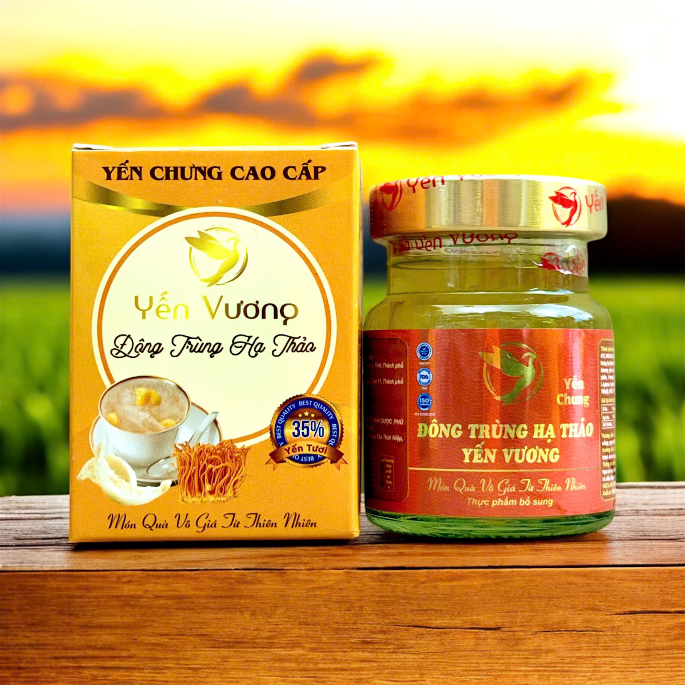 Hũ yến Vương 70ml có hộp Đông Trùng